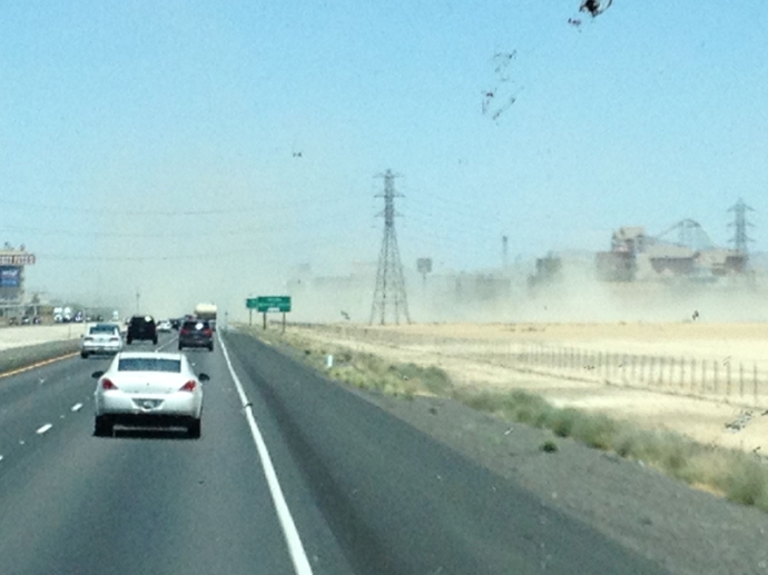 dust storm at Primm, NV